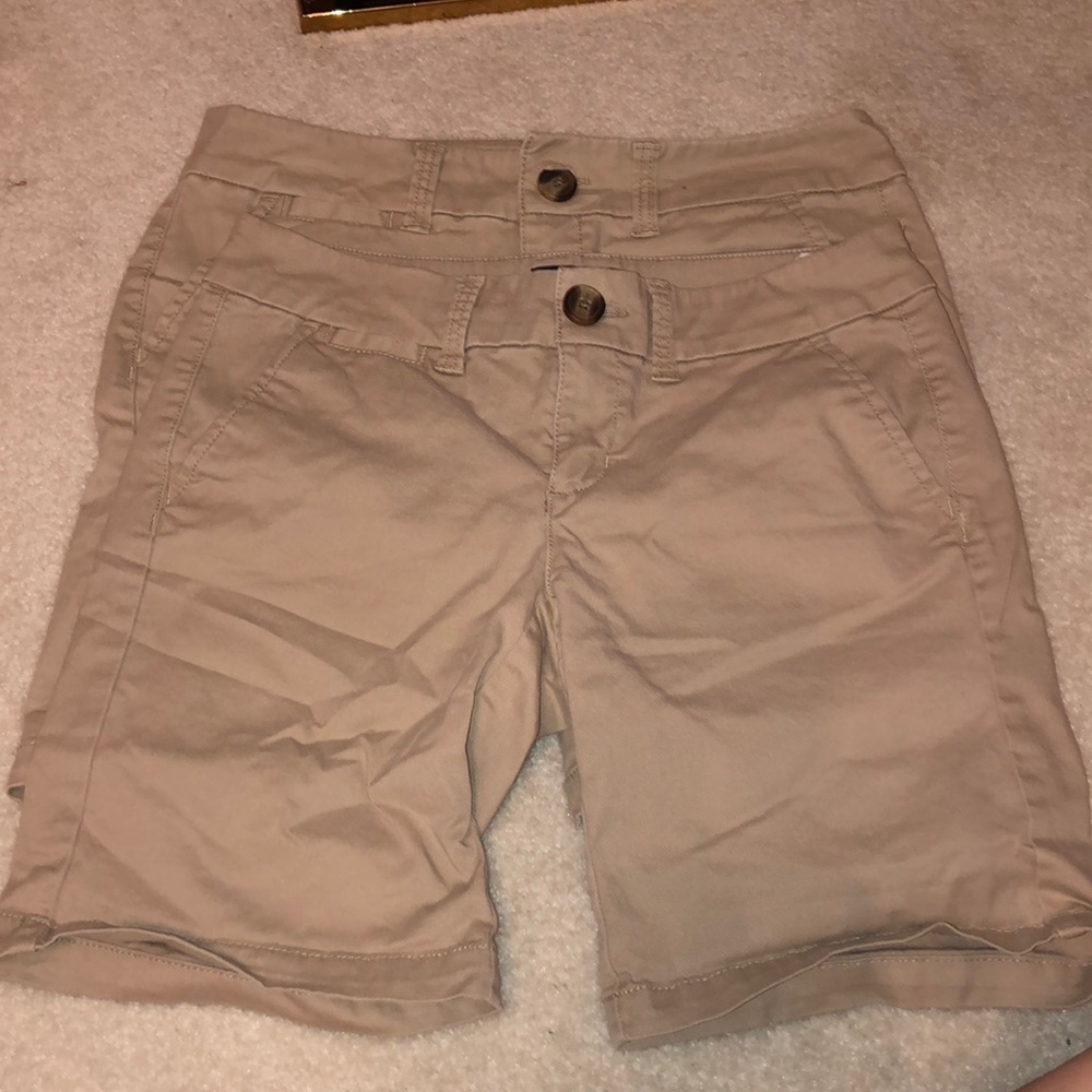 american eagle khaki bermuda shorts